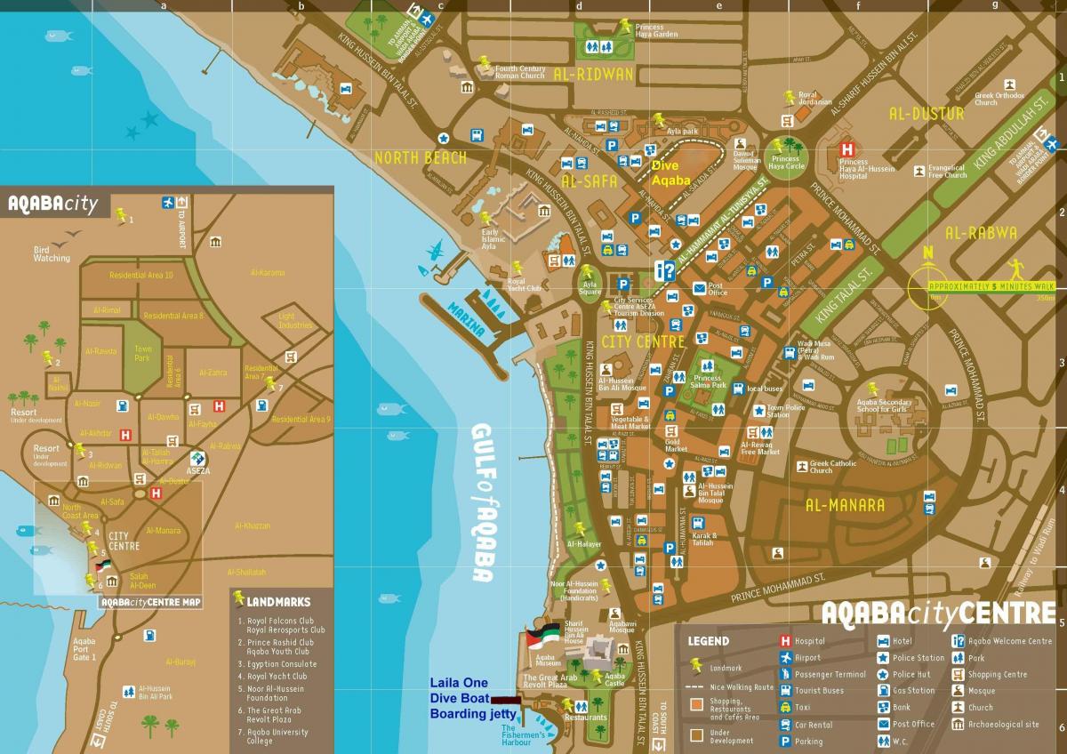 mapa de aqaba, Jordânia