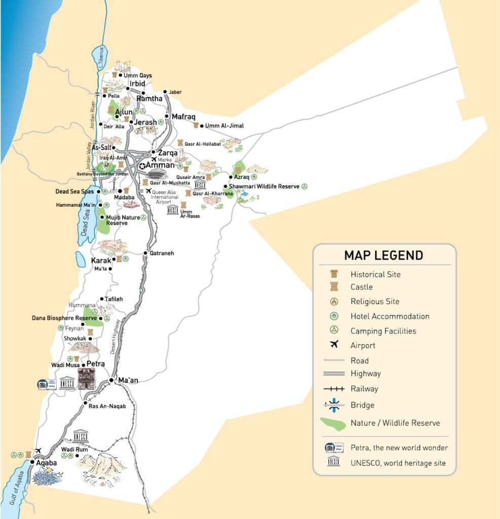 mapa do Jordão aeroportos