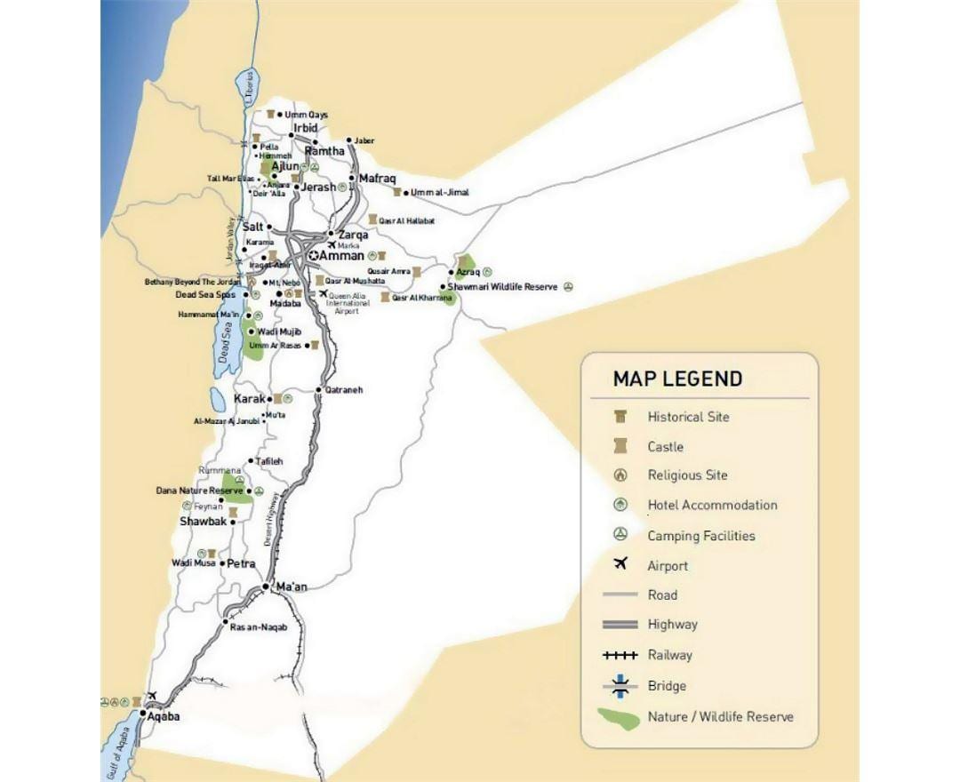 Jordan mapa de viagens