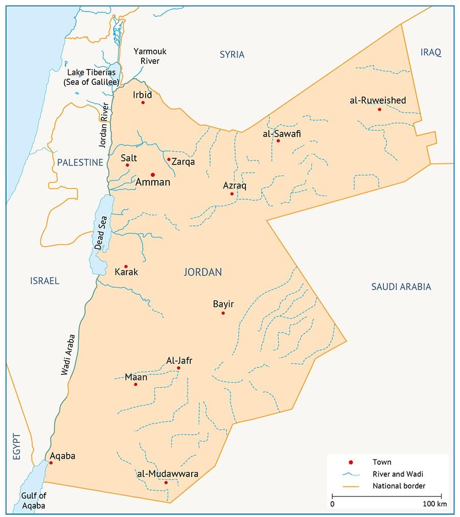 mapa da universidade da Jordânia