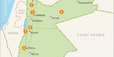 Amã, Jordânia no mapa
