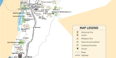 Mapa do Jordão aeroportos
