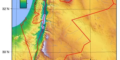 Mapa do Jordão elevação