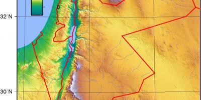 Mapa topográfico do Jordão