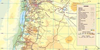 Mapa físico, mapa do Jordão