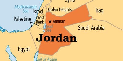 Jordan mapa de localização