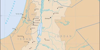 Mapa do rio Jordão no mundo